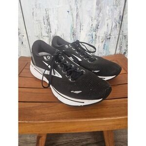 Brooks Ghost 15 Womens Running Shoes Black White Silver Size 9.5 Athletic